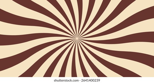 Candy color sunburst background. Abstract chocolate cream sunbeams design. Colorful spinning lines for template, banner, poster, flyer. vector twiss