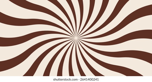 Candy color sunburst background. Abstract chocolate cream sunbeams design. Colorful spinning lines for template, banner, poster, flyer. vector twiss