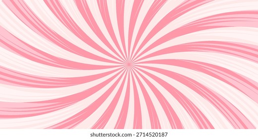 Süßigkeiten Farbe sunburst Hintergrund. Abstrakte rosa Creme Sonnenstrahlen Design Tapete. Farbige Spinnlinien für Schablone, Banner, Poster, Flyer. Süße rotierende Cartoon wirbeln oder Whirlpool. 