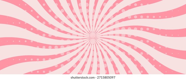 Fondo del sunburst del color del caramelo. Abstractas Fondo de pantalla de diseño de rayos de sol crema rosa. Coloridas líneas de hilado para Plantilla, Anuncio, póster, flyer.Eps10
