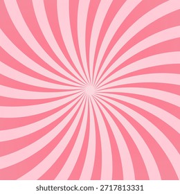 Süßigkeiten Farbe sunburst Hintergrund. Abstrakte rosa Creme Sonnenstrahlen Design Tapete. Süße rotierende Cartoon wirbeln oder Whirlpool. Farbige Spinnlinien für Schablone, Banner, Poster, Flyer. 