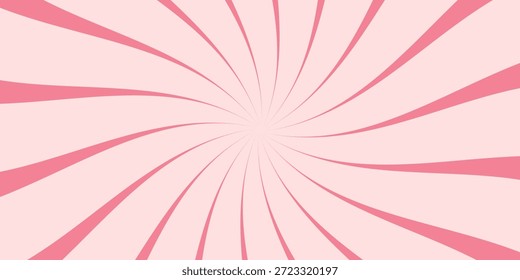 Candy color sunburst background. Abstract pink cream design wallpaper. Colorful swirling lines for templates, banners, posters, and flyers. Sweet cartoon swirls or swirls.
