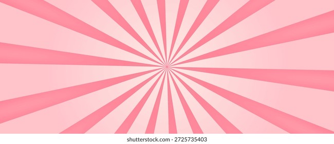 Süßigkeiten Farbe sunburst Hintergrund. Abstrakte rosa Creme Sonnenstrahlen Design Tapete. Farbige Spinnlinien für Schablone, Banner, Poster, Flyer. Süße rotierende Cartoon wirbeln oder Whirlpool. Vektorhintergrund