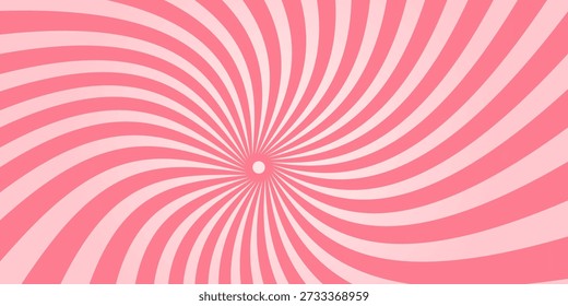Candy color sunburst background. Abstract pink cream sunbeams design wallpaper. Colorful spinning lines for template, banner