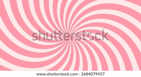 Candy color sunburst background. Abstract pink cream sunbeams design wallpaper. Colorful spinning lines for template, banner, poster, flyer. Sweet rotating cartoon swirl or whirlpool