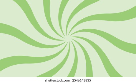 Candy color sunburst background. Green cream sunbeams design wallpaper. Spinning lines for template, banner, poster, flyer.