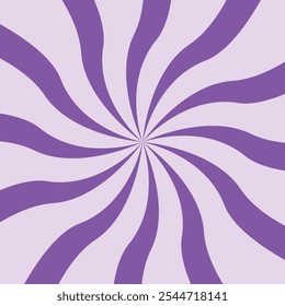 Candy color sunburst background. Swirl purple cream sunbeams design wallpaper. Colorful spinning lines