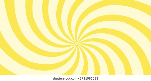 Cor dos doces sunburst background. Papel de parede de design de raios de sol amarelos. Linhas giratórias para modelo, banner, cartaz, folheto.