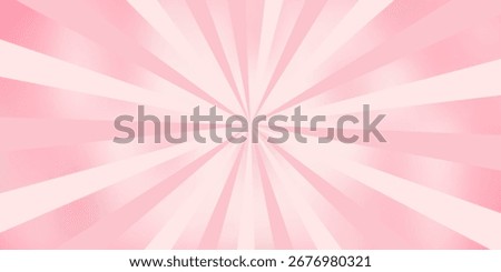 Candy color sunburst wallpaper. Abstract pink cream sunbeams design background. Spinning lines for template, banner, poster, flyer. Sweet rotating cartoon swirl or whirlpool.