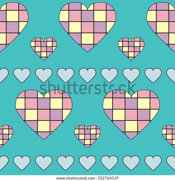 Candy Colored Hearts Seamless Pattern Pretty Stock Vector Royalty