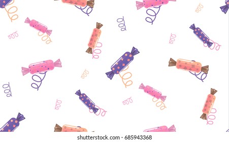 Candy colorful pattern on white