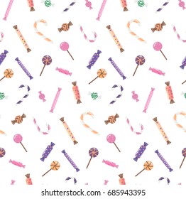 Candy colorful pattern on white