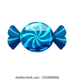 Candy colorful sweet. Bonbon candy in bright color packaging wrapping. Sugar sweet food dessert caramel chocolate. Vector illustration, isolated, cartoon style