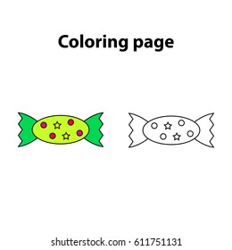 candy coloring page, game for children (kids)