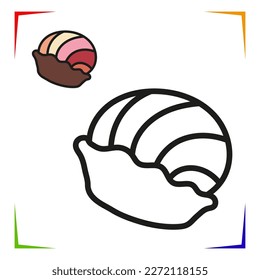 Página Colores de Velas. Hoja de cálculo de Vector Educational coloreada por muestra. Juego de pintura. Elementos para colorear libros, páginas, impresiones, ilustraciones de diseño en el estilo de esquema para los niños.