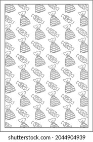 Candy Coloring Pages Halloween Pattern
