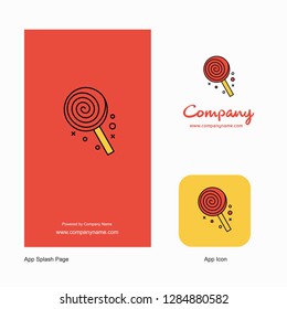 Candy  Company Logo App Icon and Splash Page Design. Creative Business App Design Elements