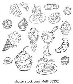 Candy, confection, sketch - hand drawn vector illustration