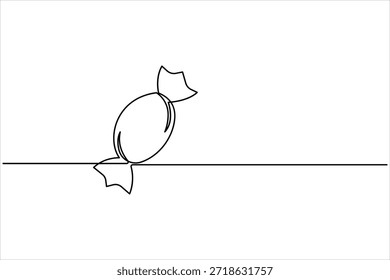 Candy continuous one line drawing of concept. Single line drawing of sweet candy, Chocolate line art vector illustration
