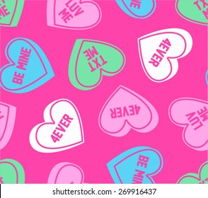 Candy Conversation Hearts Seamless