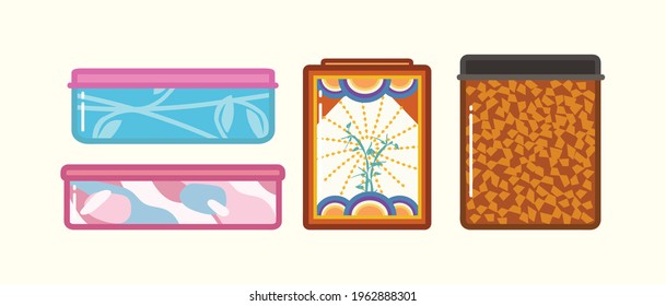 Candy or cookie can, containers illustration in vector