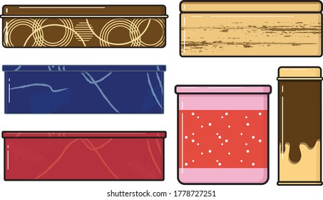 Candy or cookie cans, cute flat illustration in vector