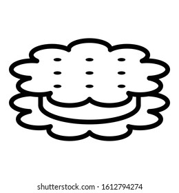 Candy cookie icon. Outline candy cookie vector icon for web design isolated on white background