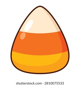 Candy Corn Cartoon Icon Illustration
