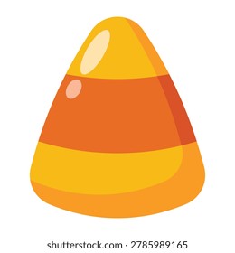 Candy corn cartoon icon isolated on transparent background