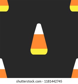 Candy corn color pattern on black background.