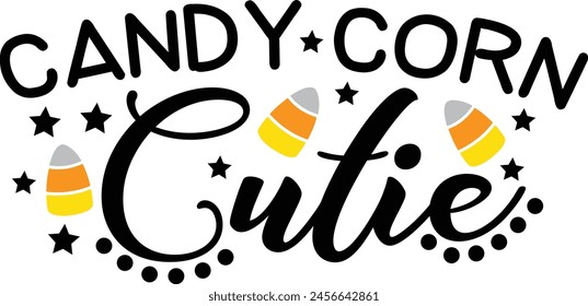 Candy Corn Cutie Halloween Candy Typography Design