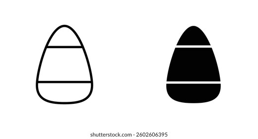 Candy Corn flat Icons in line outline and flat solid style on white background