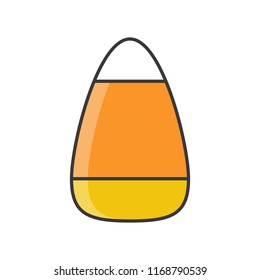 Candy Corn, Halloween Sweets And Candy, Filled Outline Icon Editable Stroke