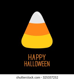 Candy Corn. Happy Halloween Card. Flat Design.  Vector Illustration