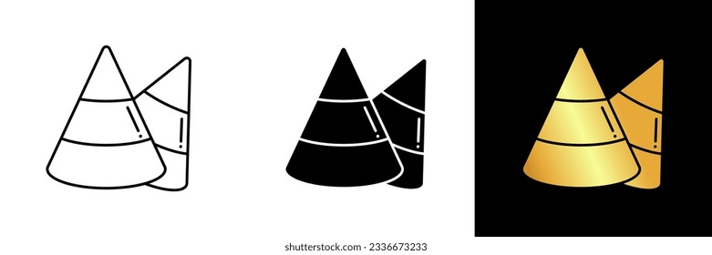 The Candy Corn Icon features the popular triangular-shaped candy with three distinct colors – orange, yellow, and white. It represents Halloween, autumn, sweetness, and festive treats.