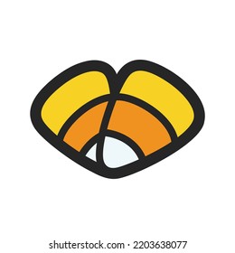 Candy corn icon. Halloween vector illustration isolated o white background