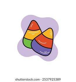 Icono de maíz de caramelo islote fondo blanco Vector Ilustración de stock