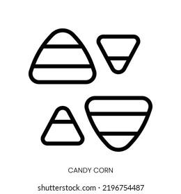 Candy Corn Icon. Line Art Style Design Isolated On White Background