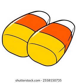 candy corn illustration hand drawn isolated vector