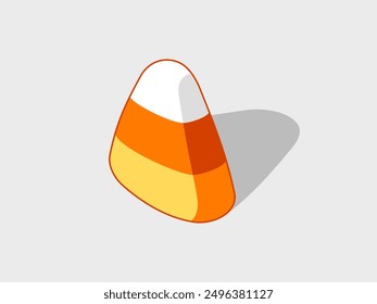 Candy corn isometric vector illustration with shadow