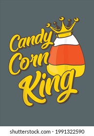 Candy Corn King Cool Halloween Candy Corn Emojis Gift diseño ilustración vectorial para uso en diseño e impresión de carteles