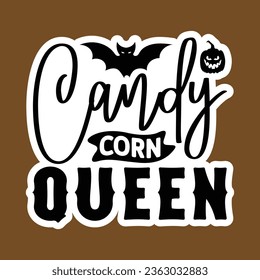 Candy Corn Queen, Halloween Sticker SVG Design