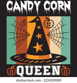 Candy Corn Queen T-shirt Design Vector File.