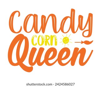 candy corn queen tipografía diseño de camiseta