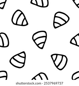 Candy corn seamless pattern doodle vector on white background