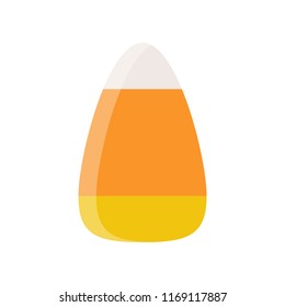 candy corn, sweets candy Halloween related icon in flat design