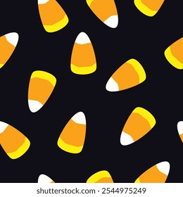 Candy Corn Thanksgiving Halloween Seamless Vector Pattern