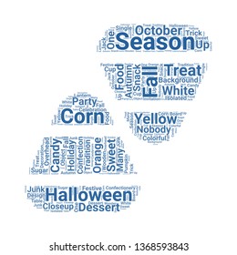 candy corn word cloud. tag cloud about candy corn