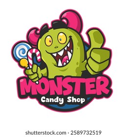 Candy Craze Monster Mascot Design for Sweet Treats