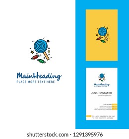 Candy  Creative Logo and business card. vertical Design Vector